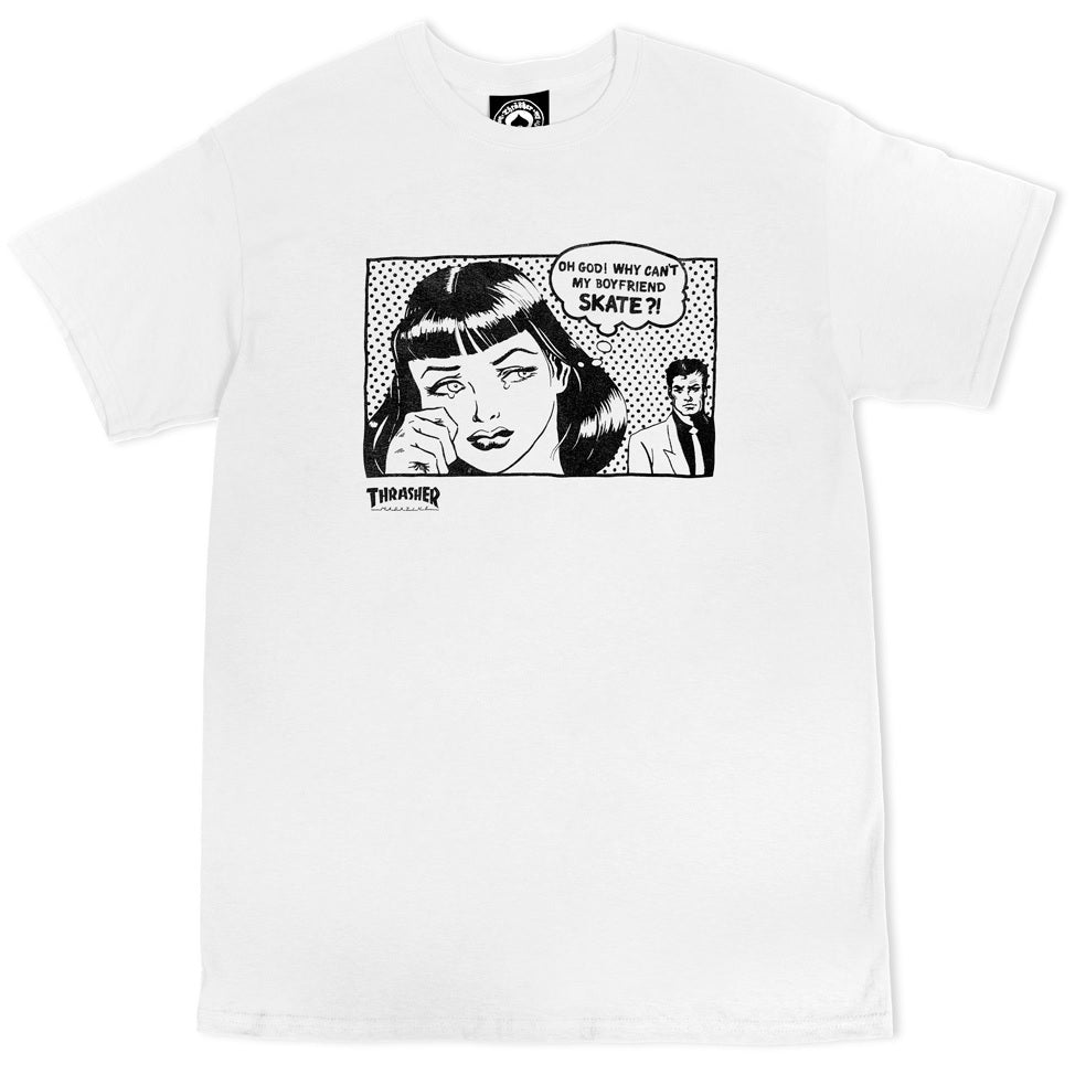 THRASHER Boyfriend White T-Shirt freedomfm byron bay