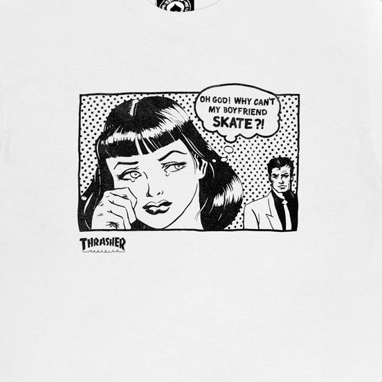 THRASHER Boyfriend White T-Shirt freedomfm byron bay