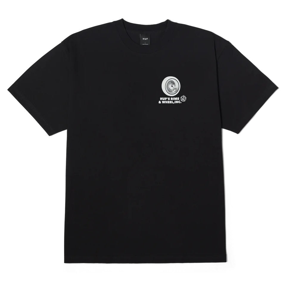 freedomfm byron bay HUF Rim & Wheel INC Black T-Shirt