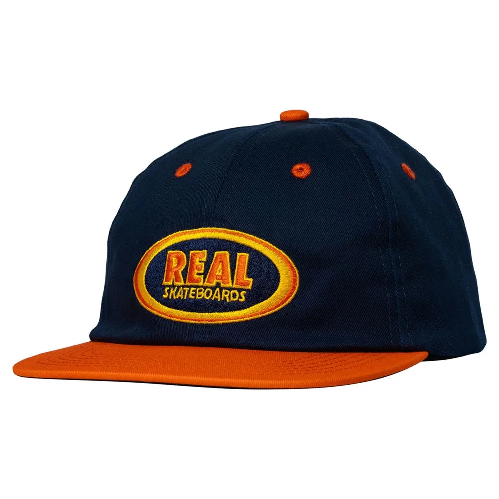 REAL SKATEBOARDS Oval Embroidered Navy Red Hat freedomfm byron bay australia 