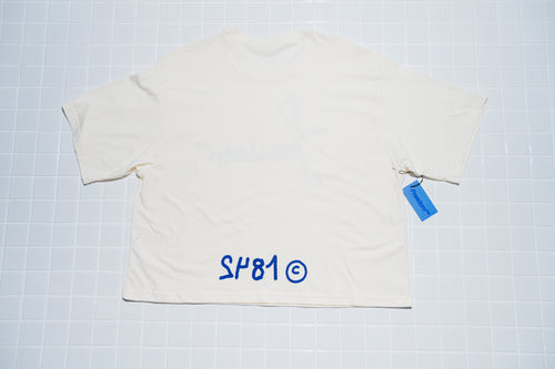 CLASSIC LOGO CROP TOP - LIGHT TEE - CREAM