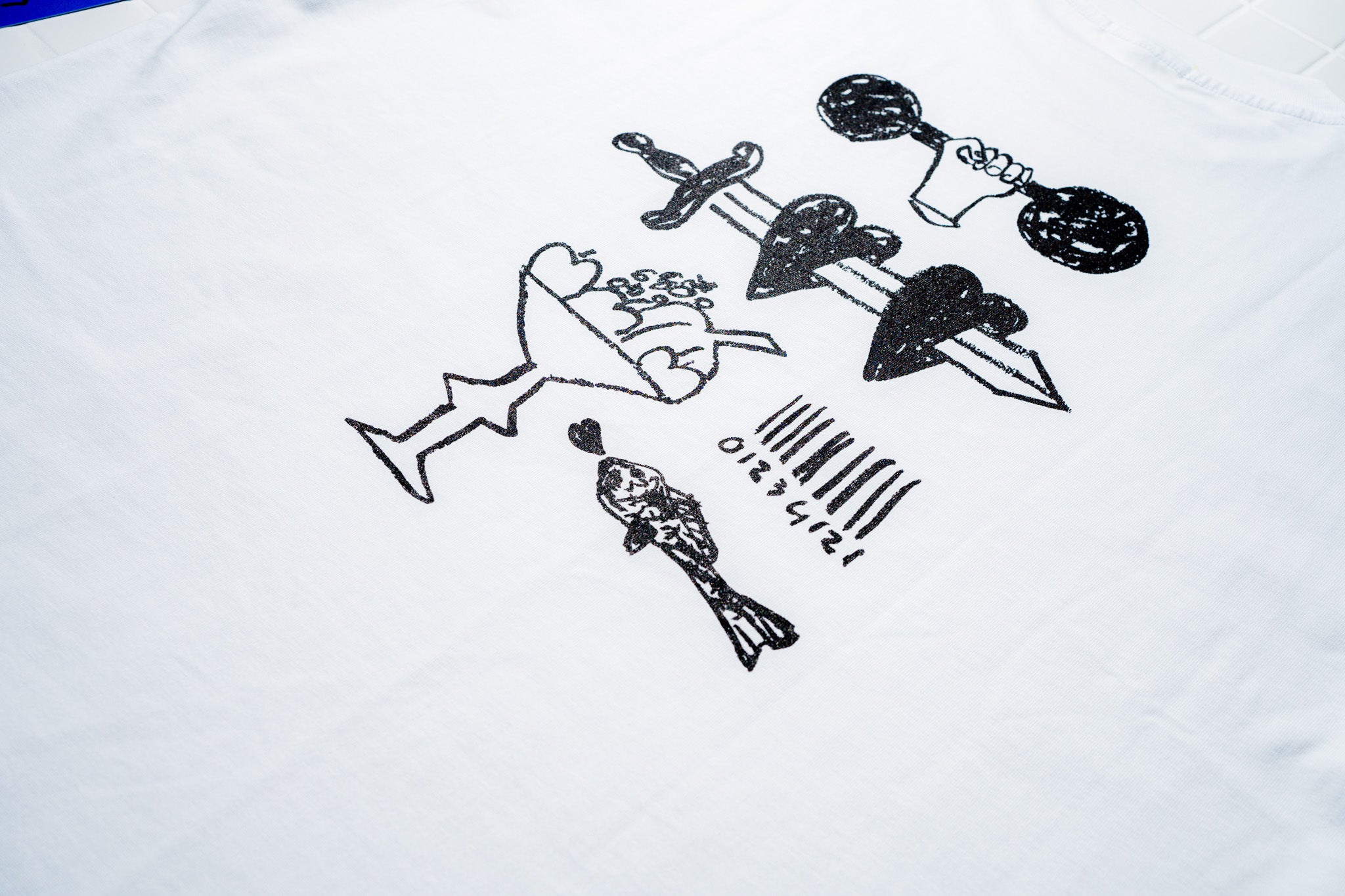“SKETCHES” Arne x FM Heavy weight boxy tee - WHITE