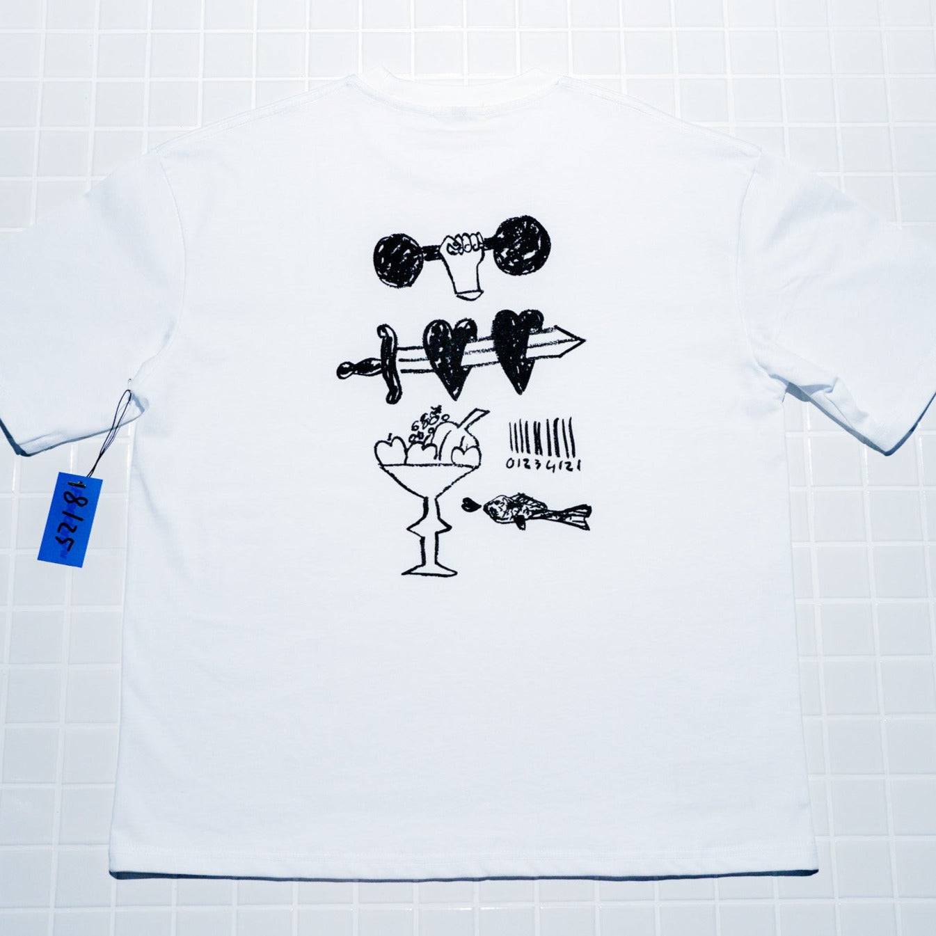 “SKETCHES” Arne x FM Heavy weight boxy tee - WHITE