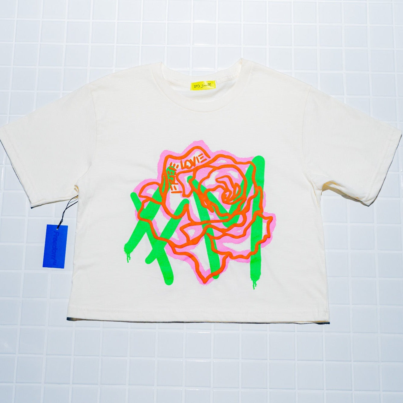 ROSE CROP TOP - LIGHT TEE - CREAM