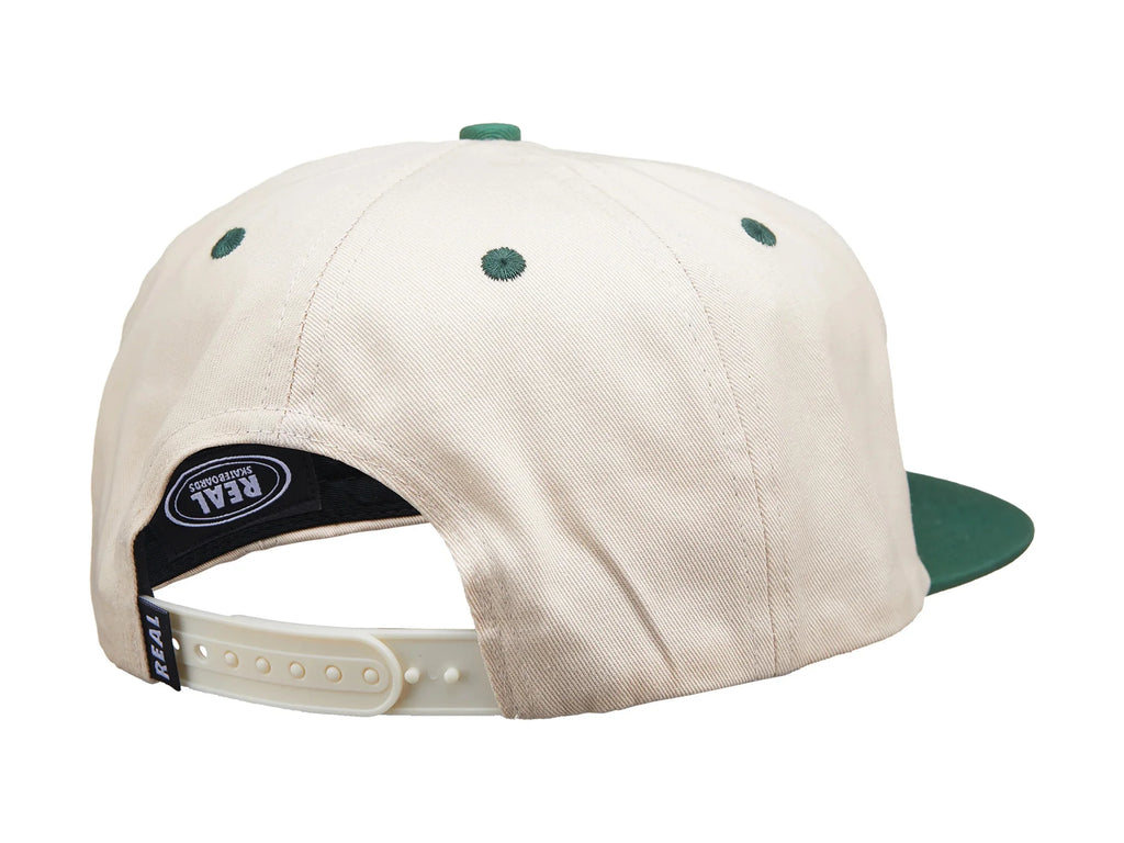REAL Fort Miley Snapback Hat - Off White / Green freedomfm