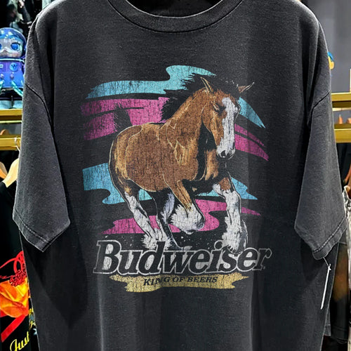 99 Stallion Vintage Washed Black T-Shirt freedomfm australia