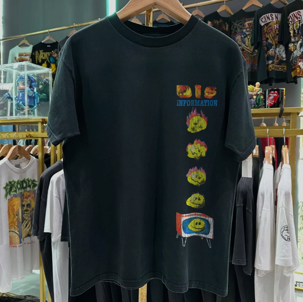 1993 Dis Information Rare Washed Black T-Shirt freedomfm australia 