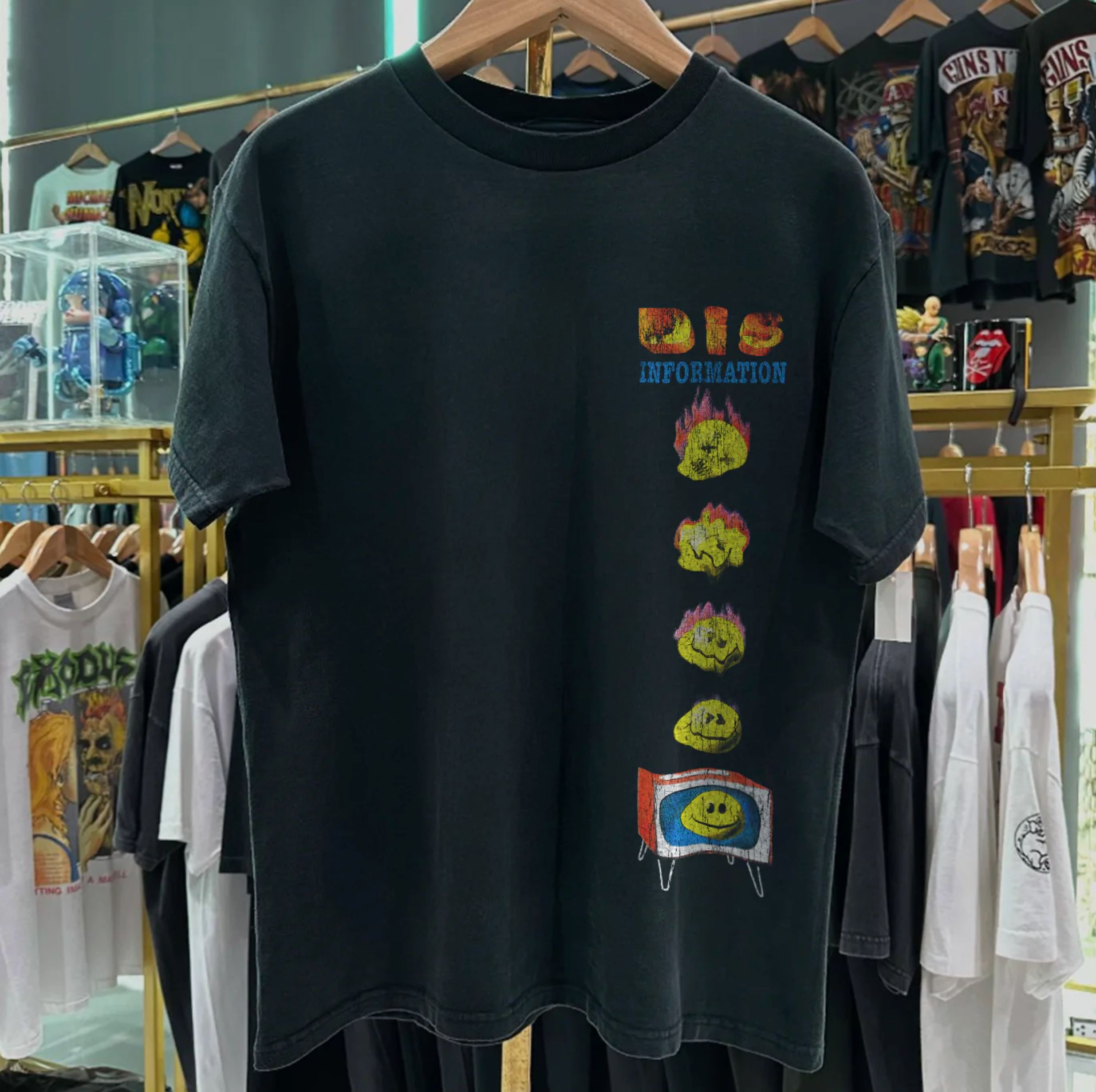 1993 Dis Information Rare Washed Black T-Shirt freedomfm australia 