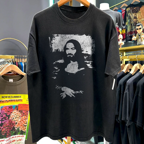 90S Smile Like A Cult Leader 'Mona Manson' Rare Washed Black T-Shirt freedomfm australia 