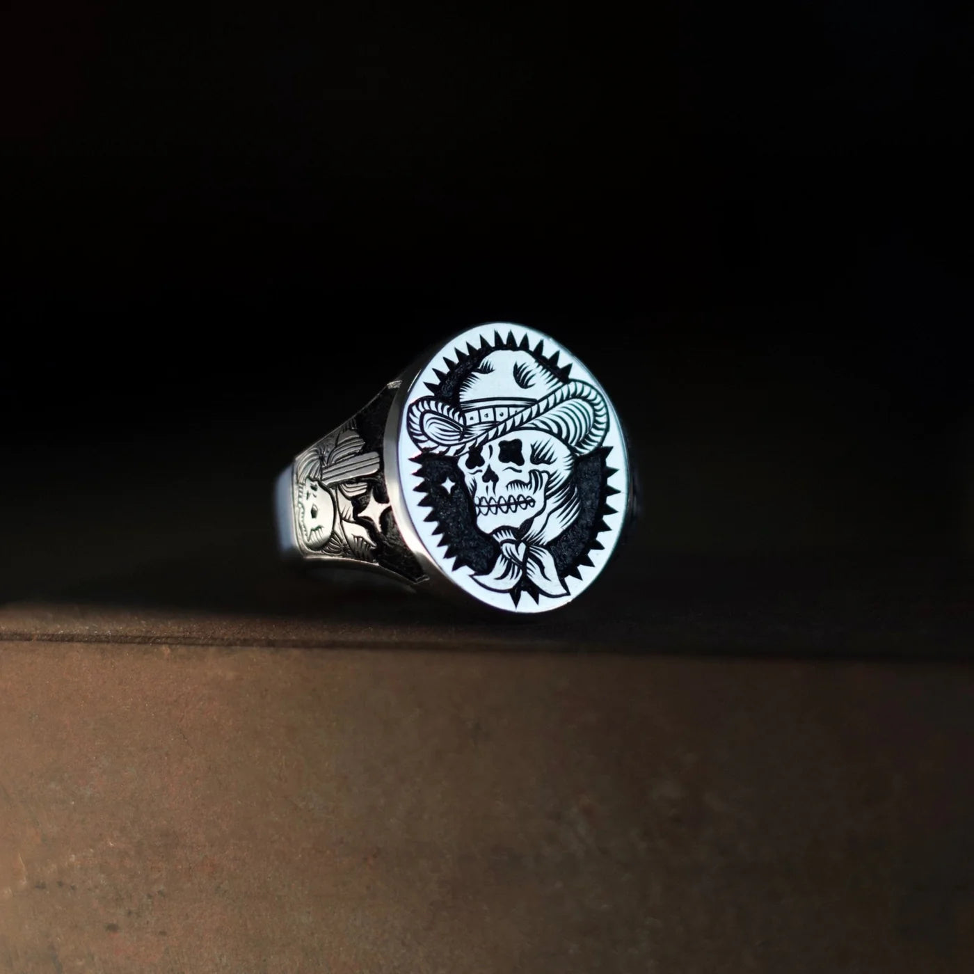 COWBOY SKULL - DIRTY PARADISE SIGNATURE HANDMADE RING SILVER 925