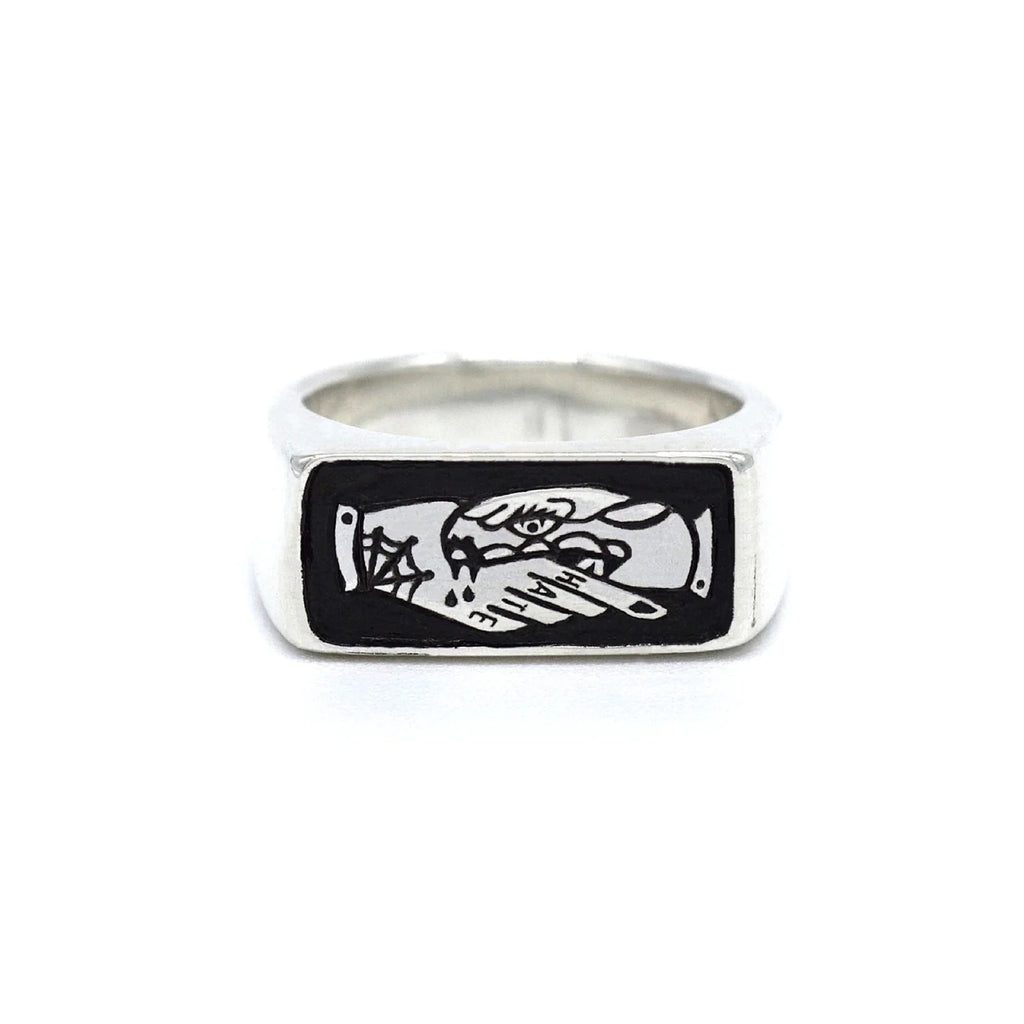 TRUST NO ONE -  DIRTY PARADISE SIGNATURE HANDMADE RING SILVER 925