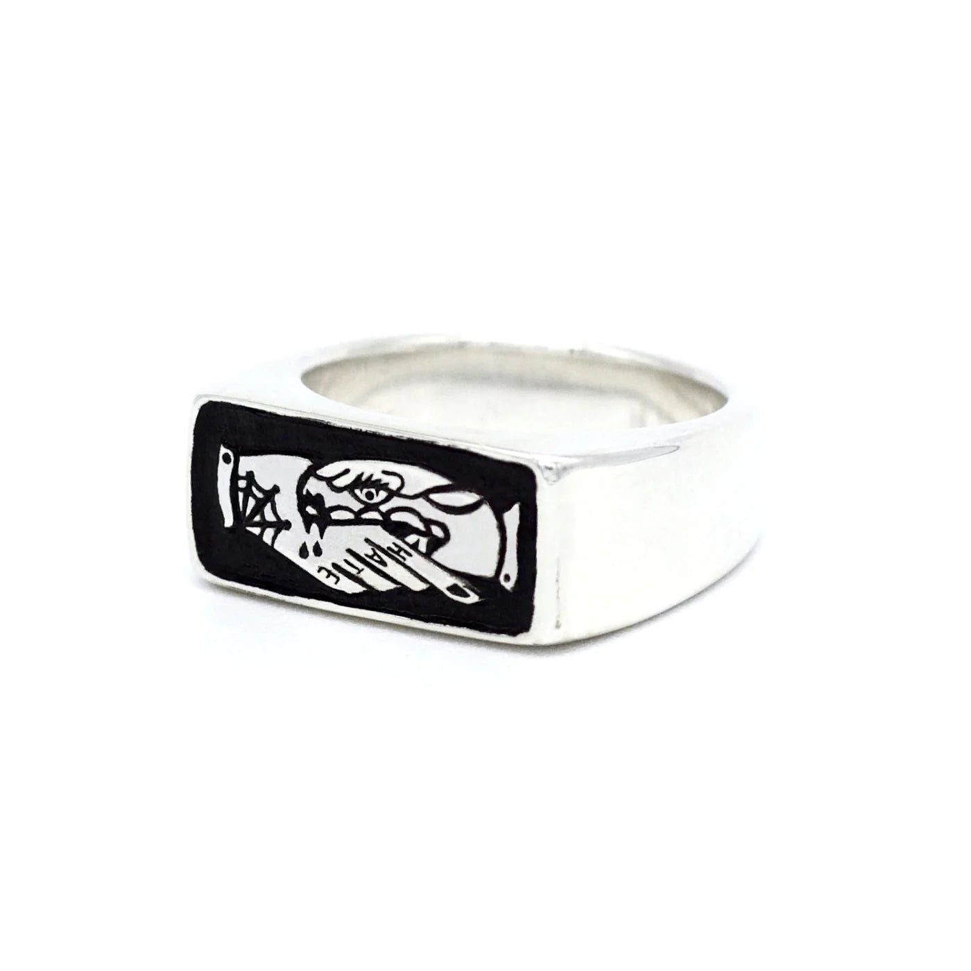TRUST NO ONE -  DIRTY PARADISE SIGNATURE HANDMADE RING SILVER 925