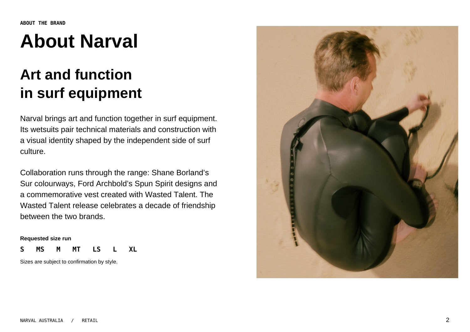Original Narval retail lookbook, page 2