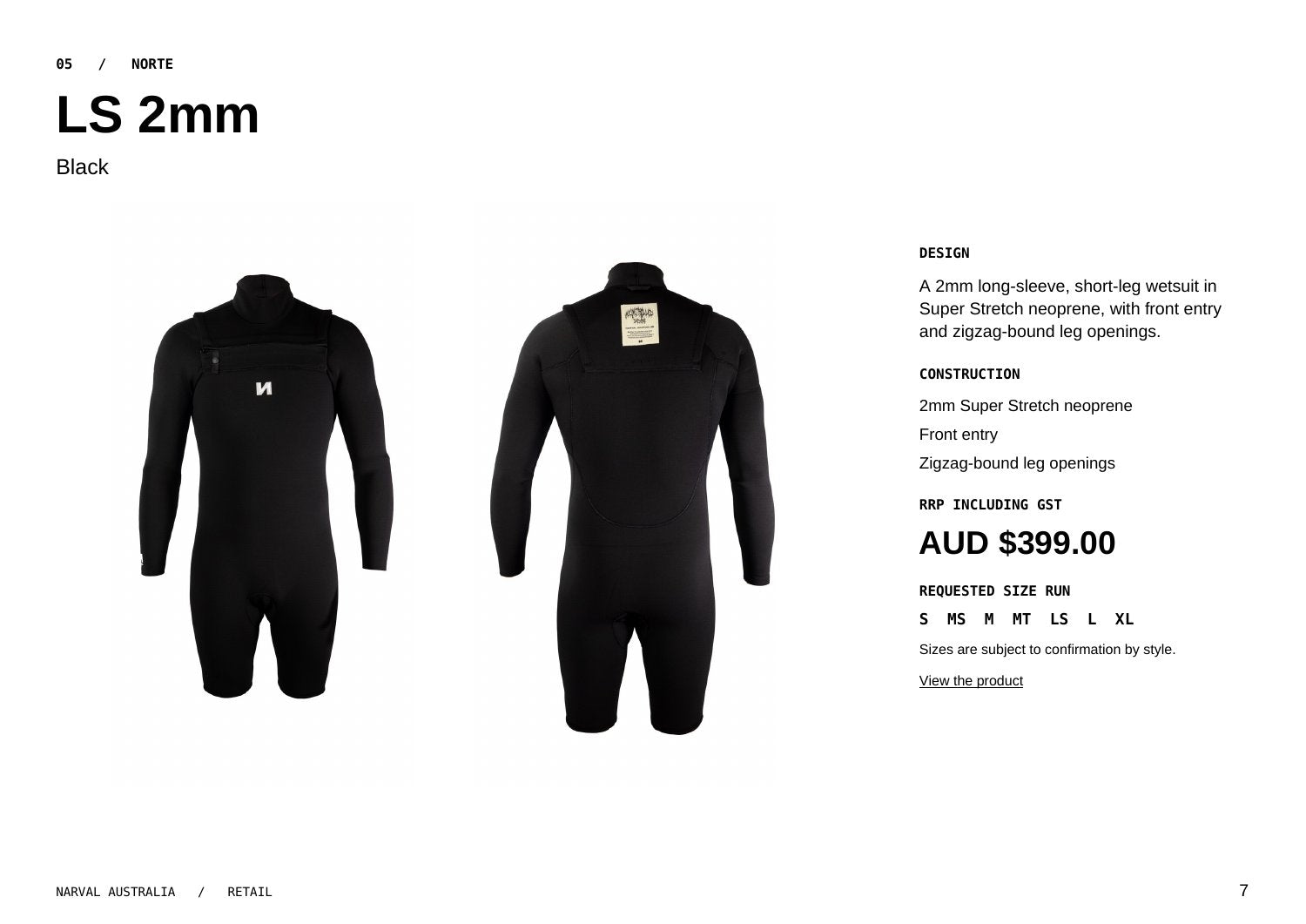 Original Narval retail lookbook, page 7